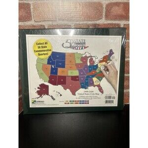Littleton Coin Company 50 State Map For Commemorative Quarters 1999-2008